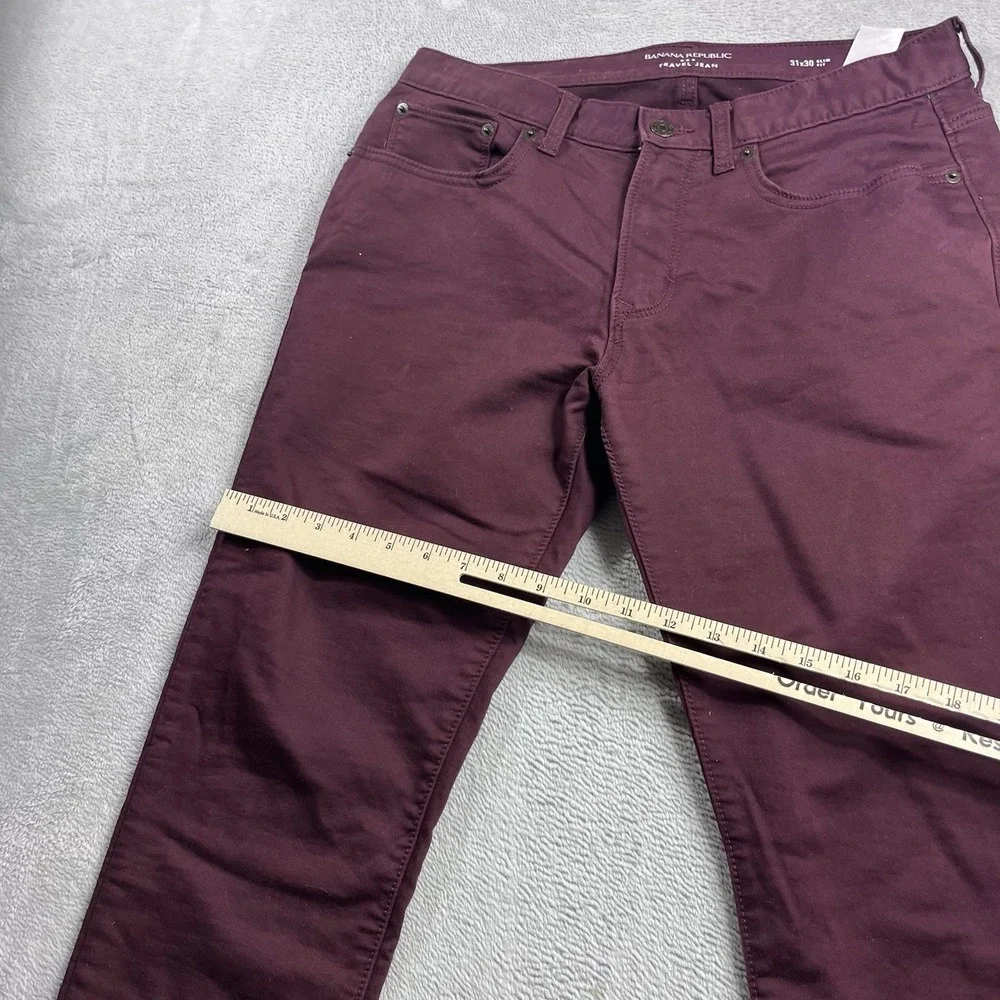 Banana‎ Republic Travel Jean 31x28* Slim Fit Mens Denim Pants Maroon
